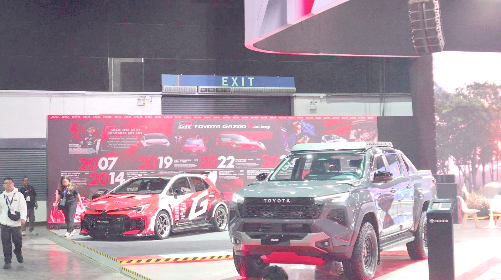TOYOTA cars on display.
