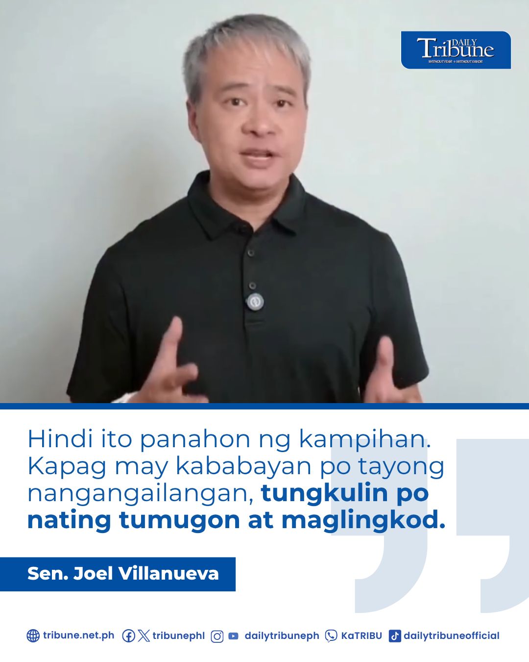 Villanueva's special session pledge intensifies talks of breaking allegiance from Cayetano