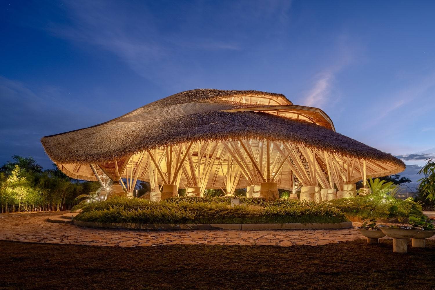 The Grand Pavilion is one of the most majestic structures on the property - made with steel and bamboo designed to stand strong even in these times of climate change