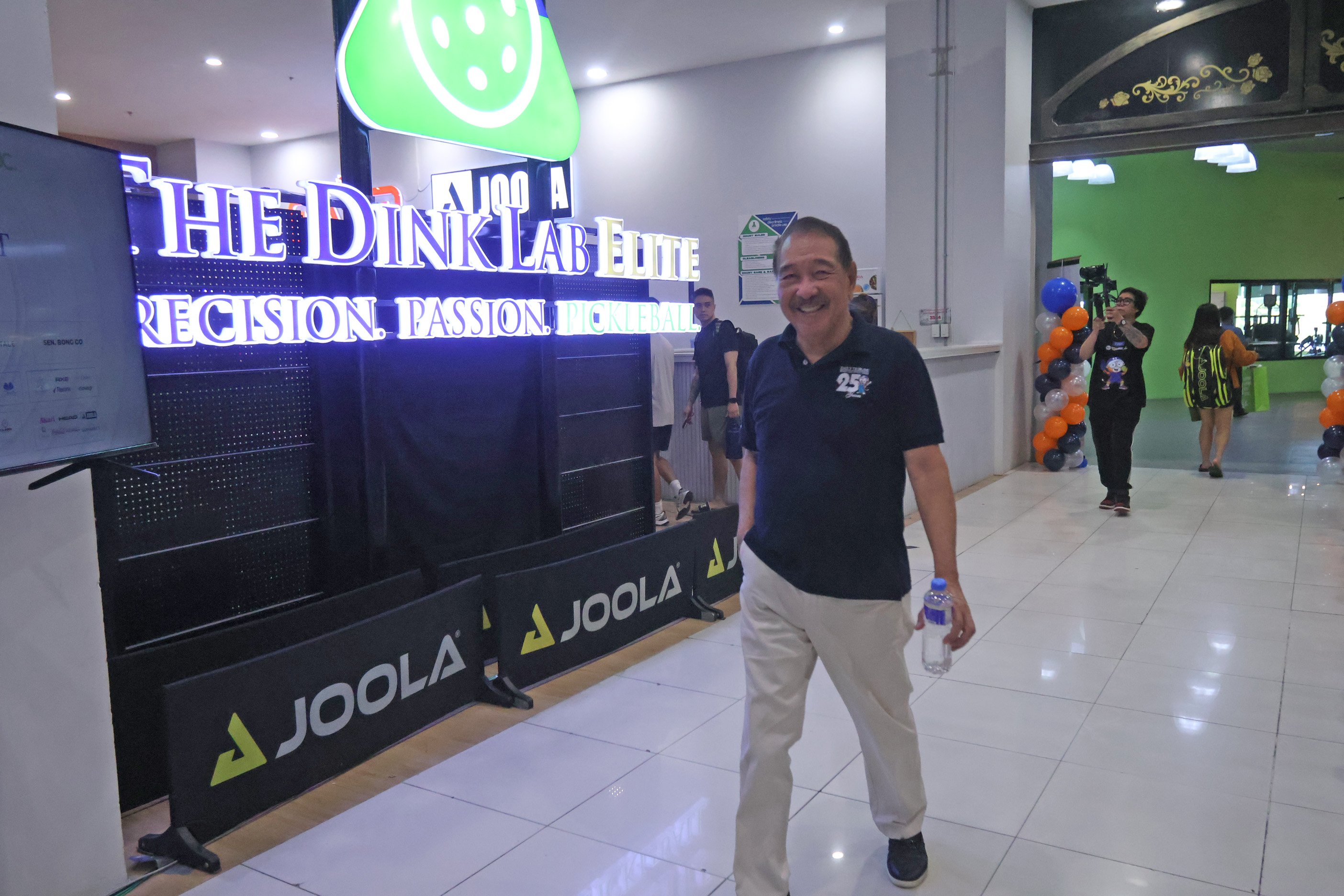 THE top-tier facilities at The Dink Lab Elite give DAILY TRIBUNE president Willie Fernandez a good reason to smile.