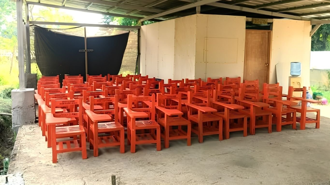 Agri learning site gets chairs from recycled plastic