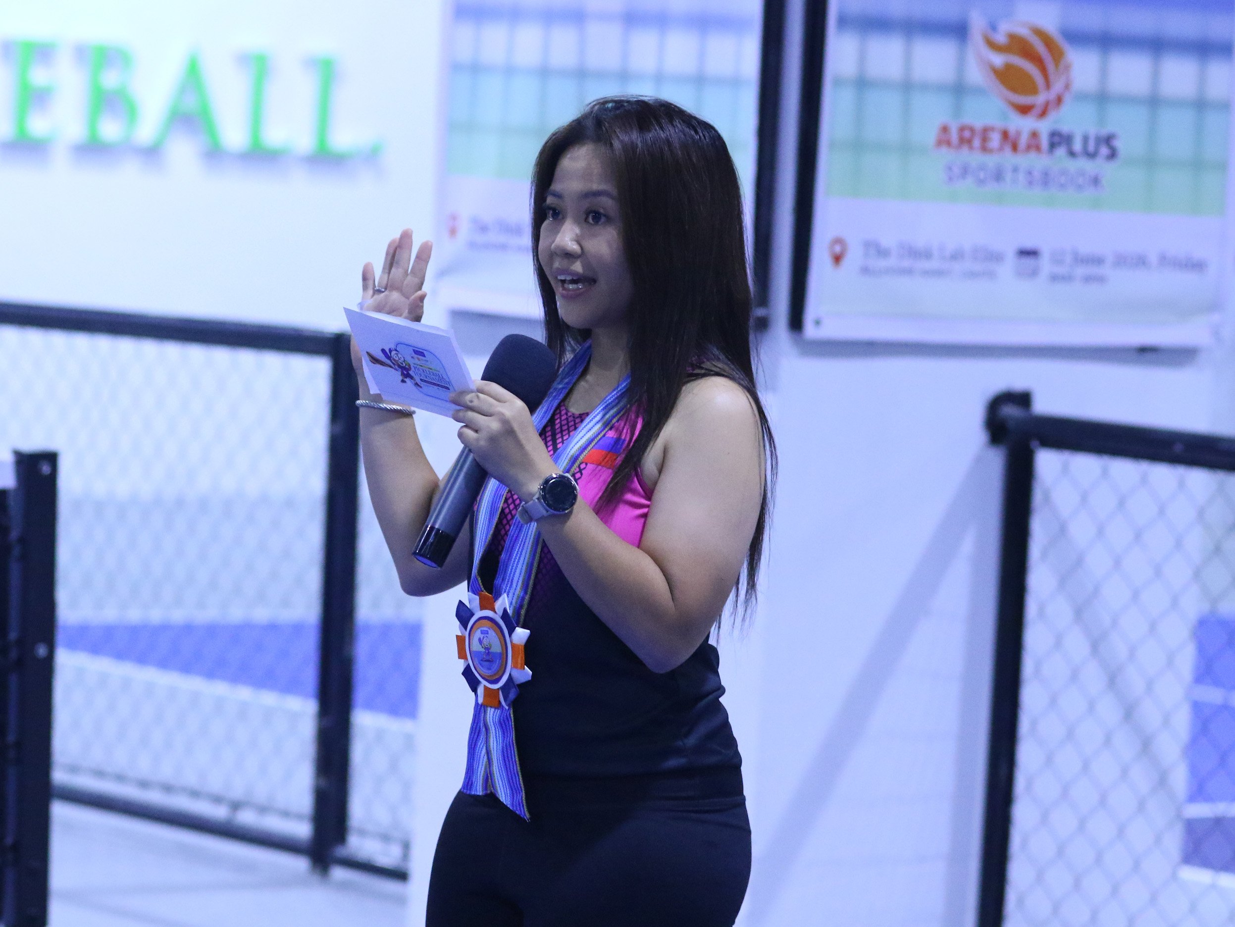 FOUR-TIME Southeast Asian Games gold medalist Bien Zoleta takes time out of her busy schedule to lead the competitors in the Oath of Sportsmanship.