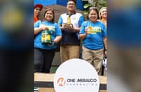 REPRESENTATIVES of the One Meralco Foundation and Meralco employee volunteers turn over LED lights, paint and cleaning materials to personnel of Bagong Ilog Elementary School in Pasig City as part of Brigada Eskwela 2026.