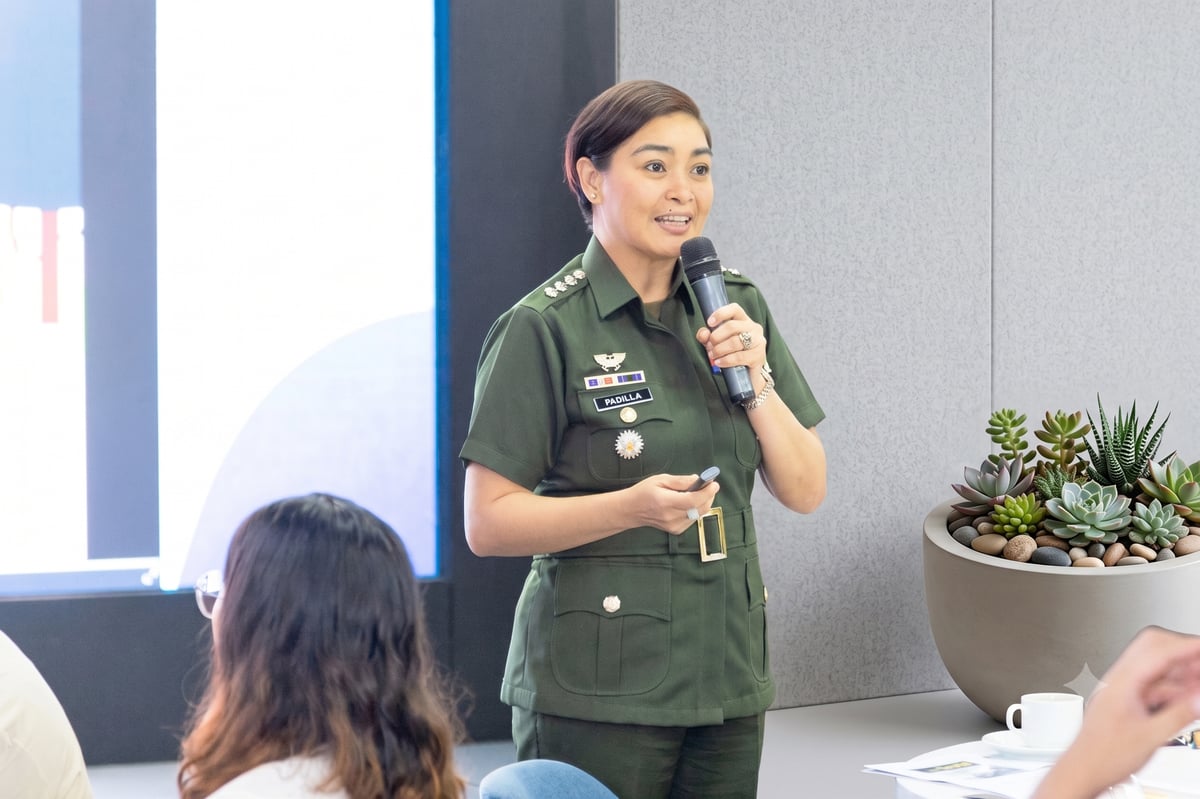 DIGITAL assurance. Armed Forces of the Philippines spokesperson Col. Francel Margareth A. Padilla sharing her insights about the new digital assurance landscape during the Leadership Forum.