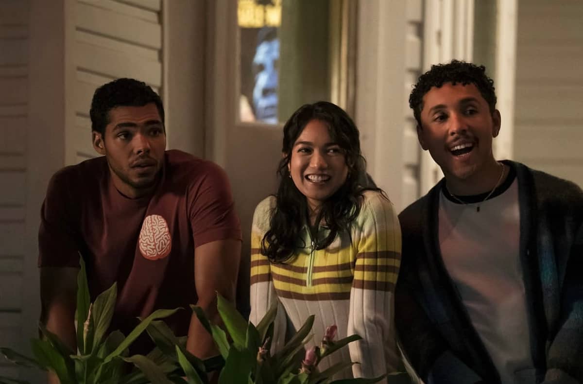 Nicholas Duvernay, Rachel Marsh and Jaboukie Young-White in 'The Love Hypothesis.'