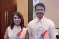 Vice president for News Programs and Specials and officer-in-charge of GMA News Michelle Seva and broadcast journalist Atom Araullo.
