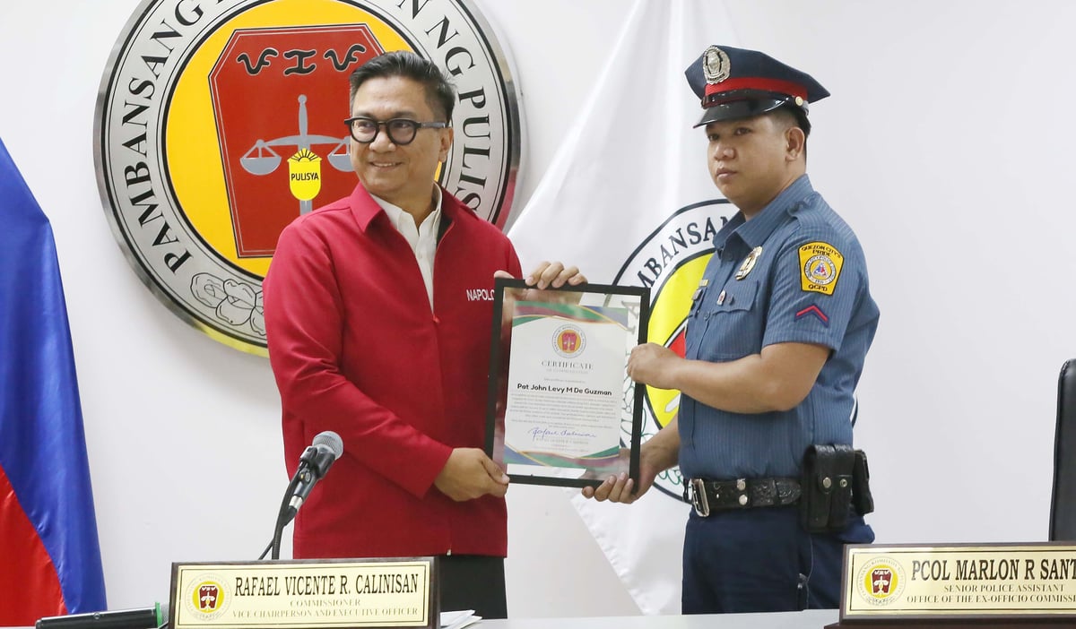 (June 15 2026) National Police Commission NAPOLCOM Commissioner Rafael Vicente Calinisan, commended the QCPD police officers who arrested Jaime Flores a NAPOLCOM employee, citing their commitment to enforcing the law without fear or favor against fellow government workers, during the press conference held at NAPOLCOM office in Quezon City on Monday June 15 2026. Photo/Analy Labor