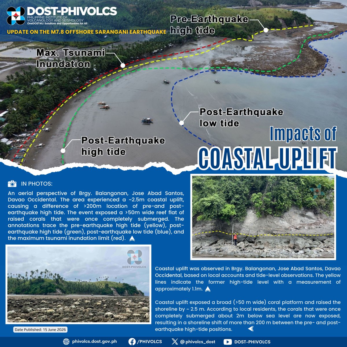 Cotabato trench shifts lift Southern Mindanao Coasts - PHIVOLCS