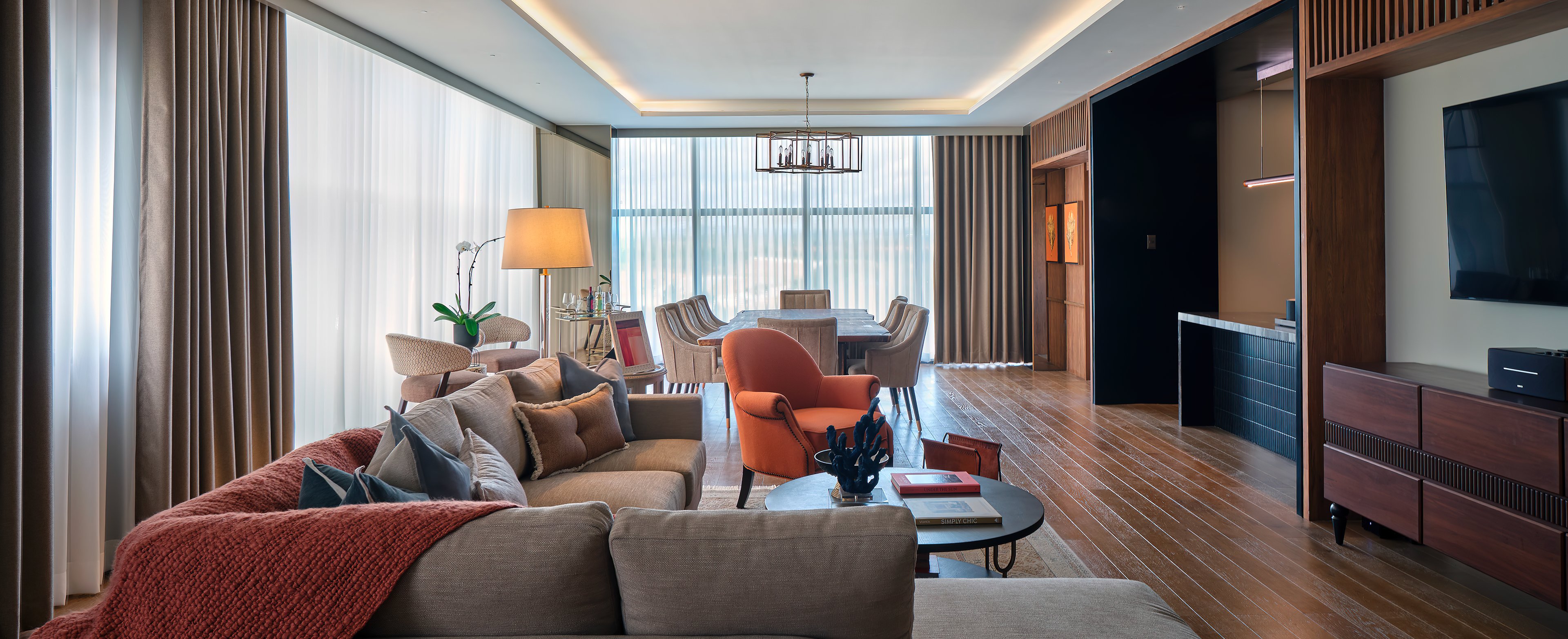 MODERN interior of a suite.