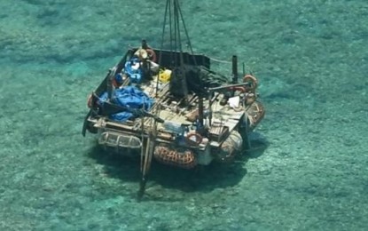 China tows floating structure inside shoal