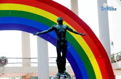 LGBT rainbow colour display UP  