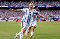 LIONEL Messi celebrates after netting his 16th goal that puts him on top of the all-time leading scorer chart of the FIFA World Cup during Argentina’s 3-0 win over Algeria in the preliminaries.