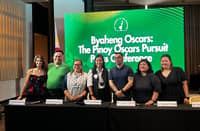 Jasmine Curtis-Smith, Chuck Gutierrez, Baby Ruth Villarama, Nessa Valdellon, FAP Director-General Paolo Villaluna and Bianca Trinidad.