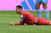 CRISTIANO Ronaldo reacts after Portugal settled for a 1-1 draw with the Democratic Republic of Congo in its opening match in Group K of the FIFA World Cup.
