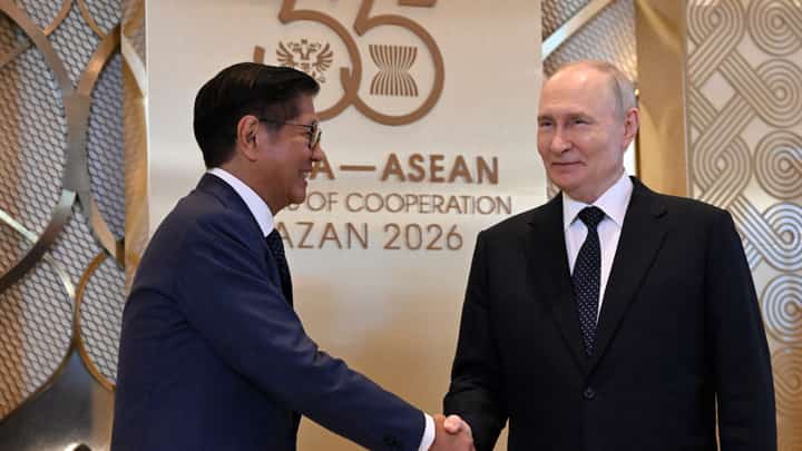 ACROSS the divide Russian President Vladimir Putin (right) greets President Ferdinand Marcos Jr. during a welcoming ceremony for leaders attending the Russia-ASEAN summit in Kazan on 17 June 2026, where diplomacy takes center stage amid shifting global currents.