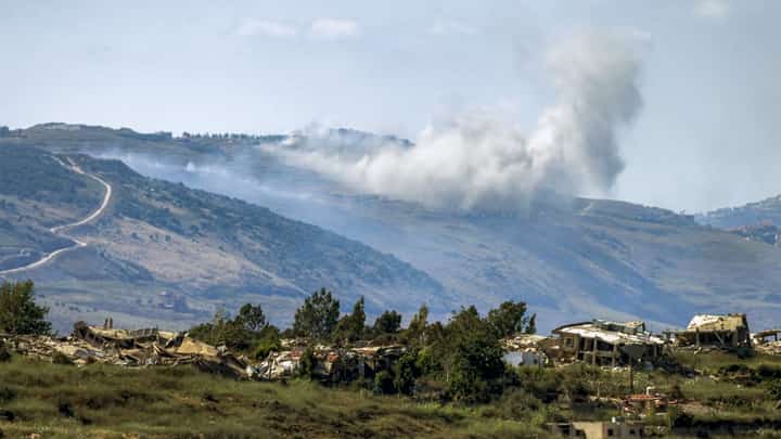 Smoke rises following Israeli bombardment in southern Lebanon as seen from a position across the border in the Upper Galilee in northern Israel on June 19, 2026. Mediators in the US-Iran conflict, including Pakistan, Saudi Arabia and Turkey, are due to gather for talks in the Egyptian city of Alamein on June 21, Cairo and Islamabad have confirmed. The agreement was meant to halt fighting in Lebanon as well, but clashes have since resumed between Israeli forces and Iran-backed Hezbollah fighters.