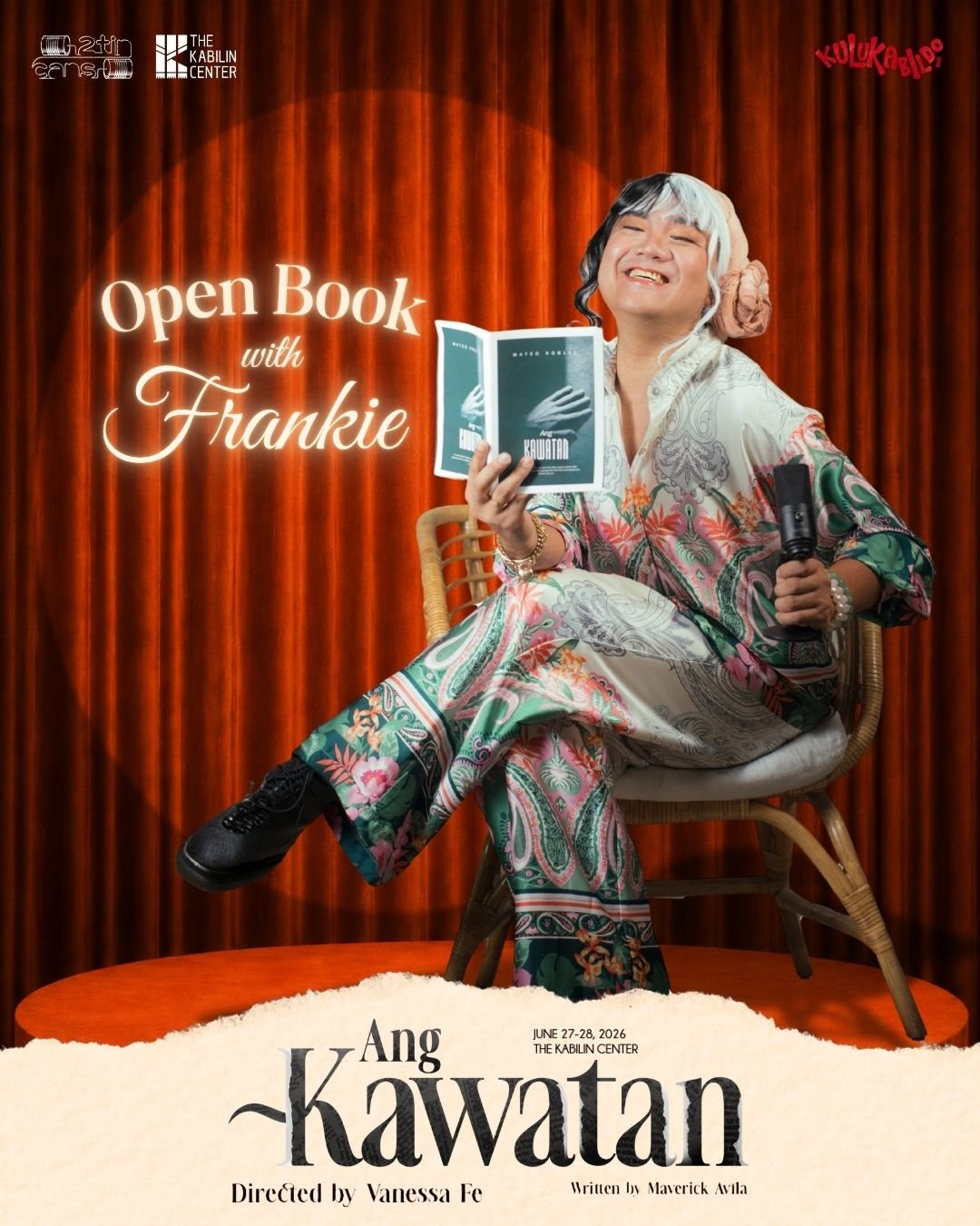 Poster featuring the lead, Frankie (host of Open Book with Frankie)