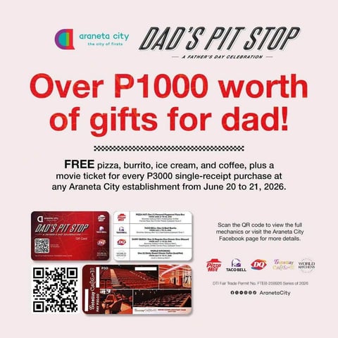 Araneta City treats dads to over P1,000 in Father's Day rewards