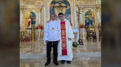 Father leads  son to divine path