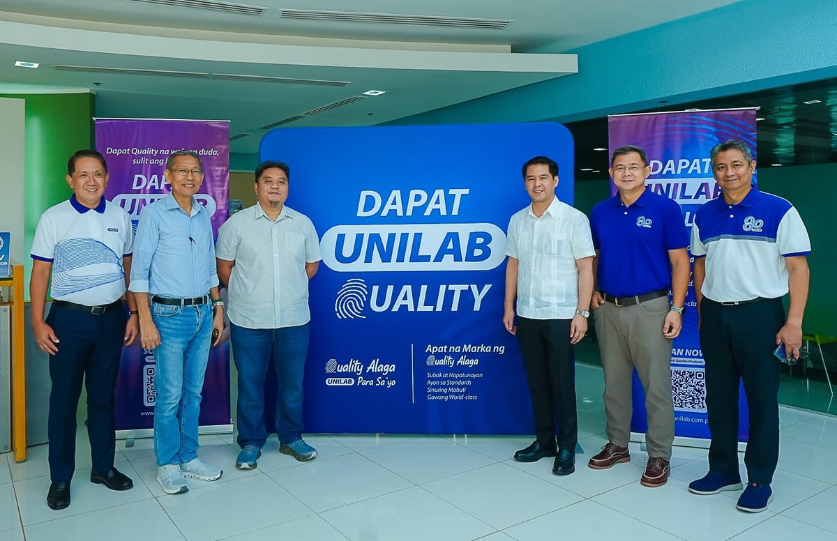IN the photo (from left to right) are: Unilab External Affairs Assistant Vice President Roberto Eugenio; Cong. Gato; Cong. Dalog; Unilab Operating Vice President and Head of Legal Services Atty. Dave Escalona; OVP and Head of Supply Strategy, Planning and Operations Jovito Santos; and Division Vice President and Head of Manufacturing Michael Villegas
