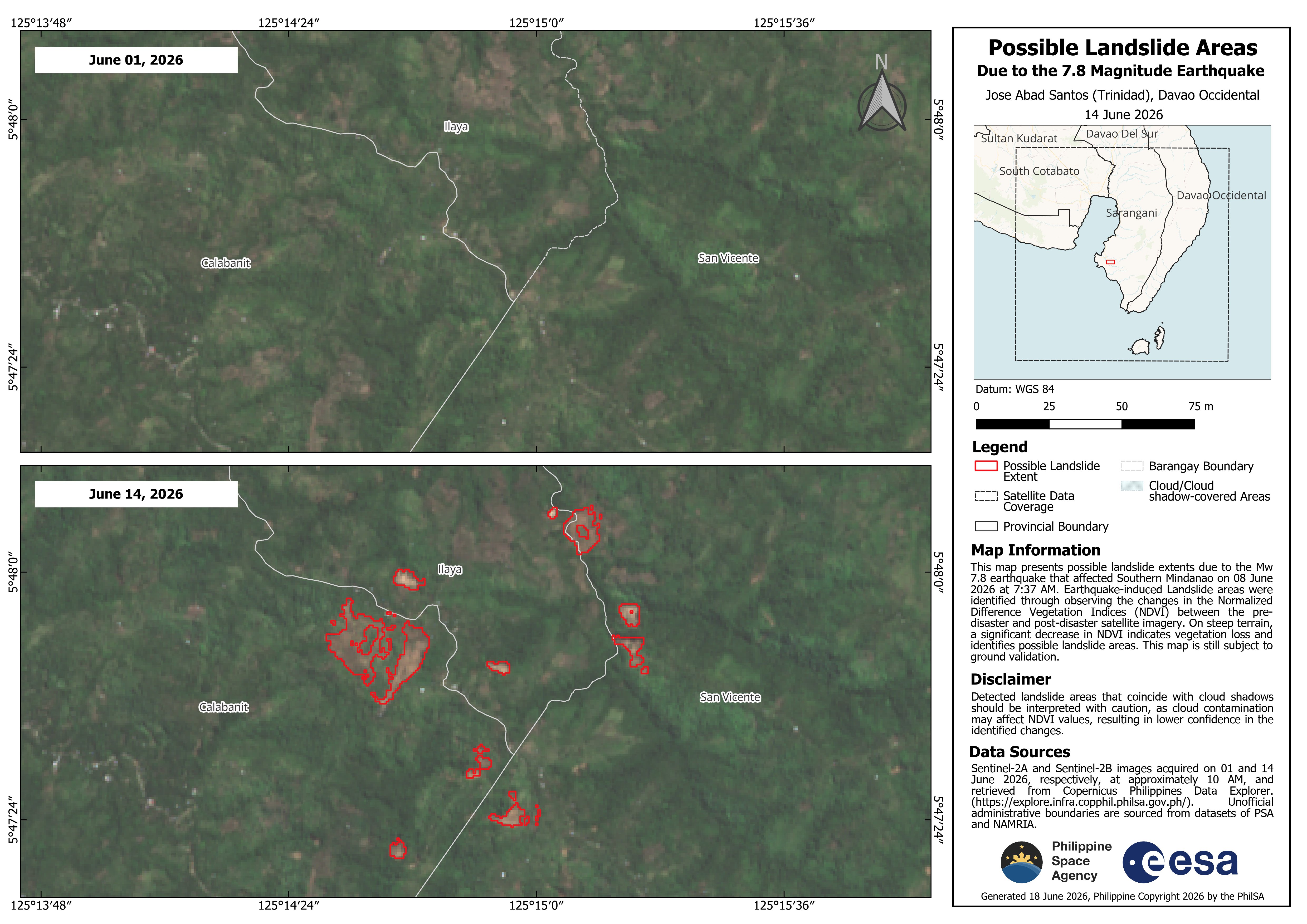 PhilSA maps possible quake-triggered landslides in Mindanao