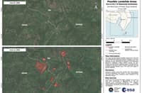 Satellite images released by the Philippine Space Agency (PhilSA) show possible landslide-affected areas in Glan, Sarangani, following the magnitude 7.8 earthquake that struck Mindanao on 8 June.