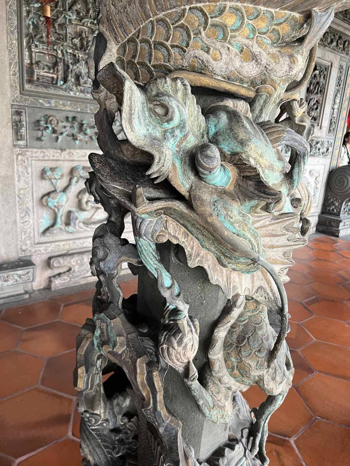 DETAIL of a post in the Association building of Leong San Tong Khoo Kongsi, Penang.
