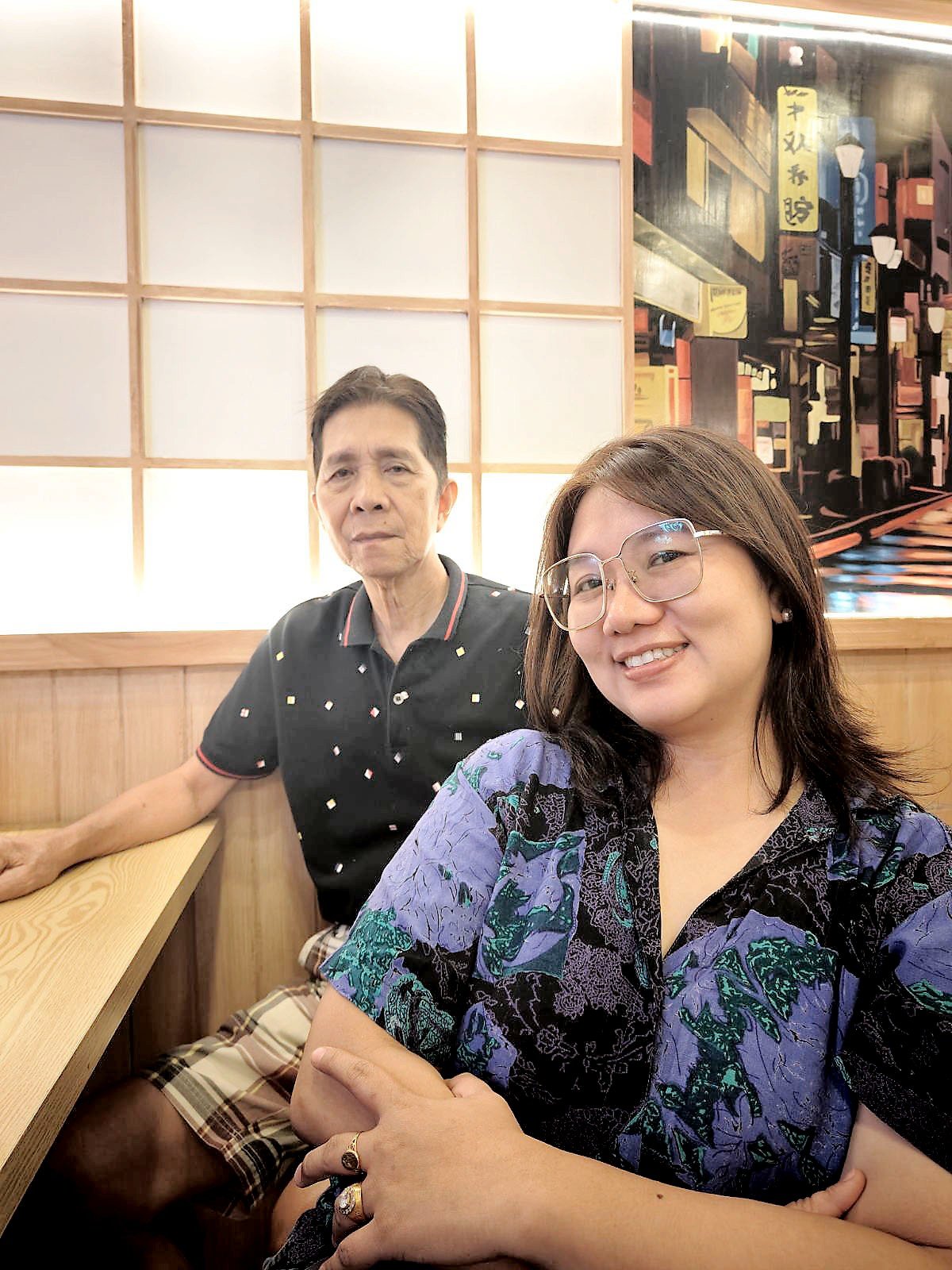 A daughter’s gratitude Mary Ann Datoy shares a cherished moment with her father, Alberto Maminta.