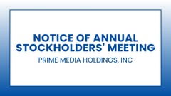 Prime Media Holdings, Inc: Notice of Annual Stockholders' Meeting