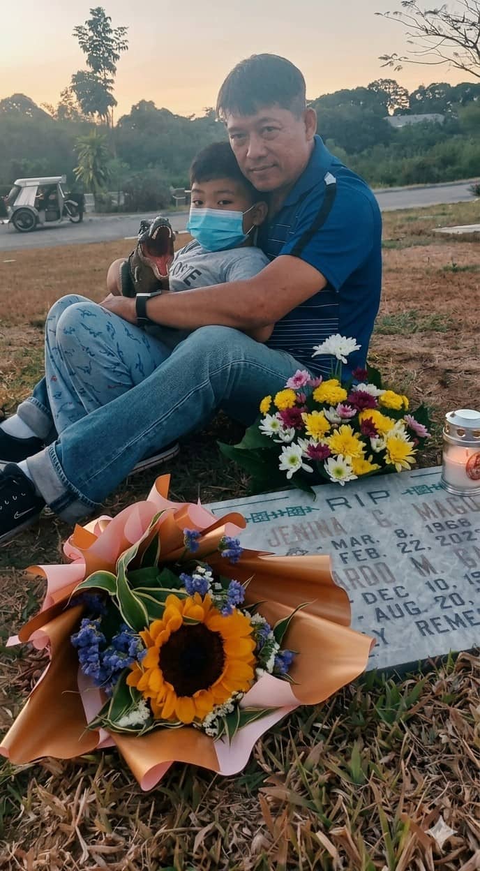 JAMES and Rey visit Jenina's grave.