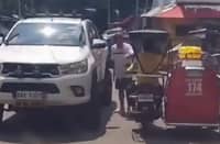 THE viral driver is shown on a screengrab as he berates the tricycle operator during a road scuffle.