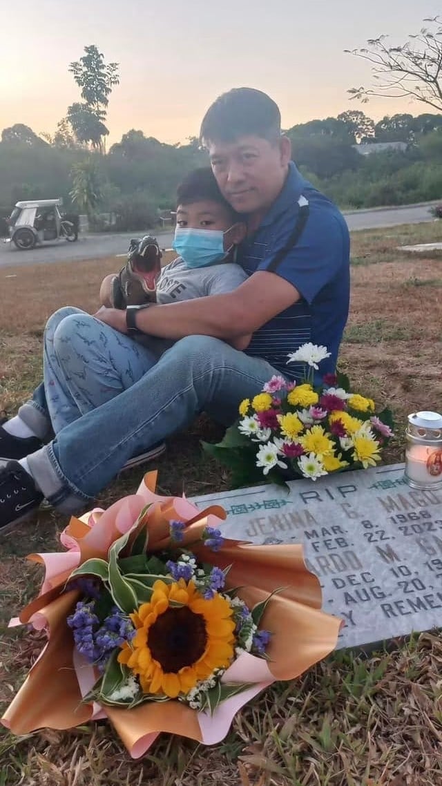 JAMES and Rey visit Jenina's grave.