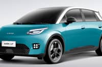 COMPACT GAC AION UT shows its Emerald Green and Rococo White two-tone finish as it enters the EV hatchback segment with a roomier cabin and city-friendly size.