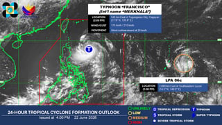 LPA monitored following typhoon Francisco - PAGASA