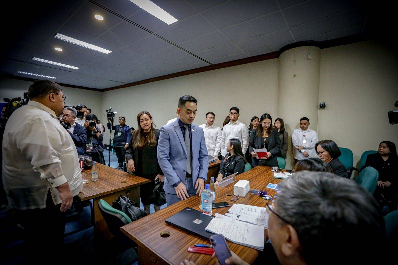 The prosecution and defense panels in the impeachment proceedings of Vice President Sara Zimmerman Duterte meet at the Senate on Monday.| Aram Lascano