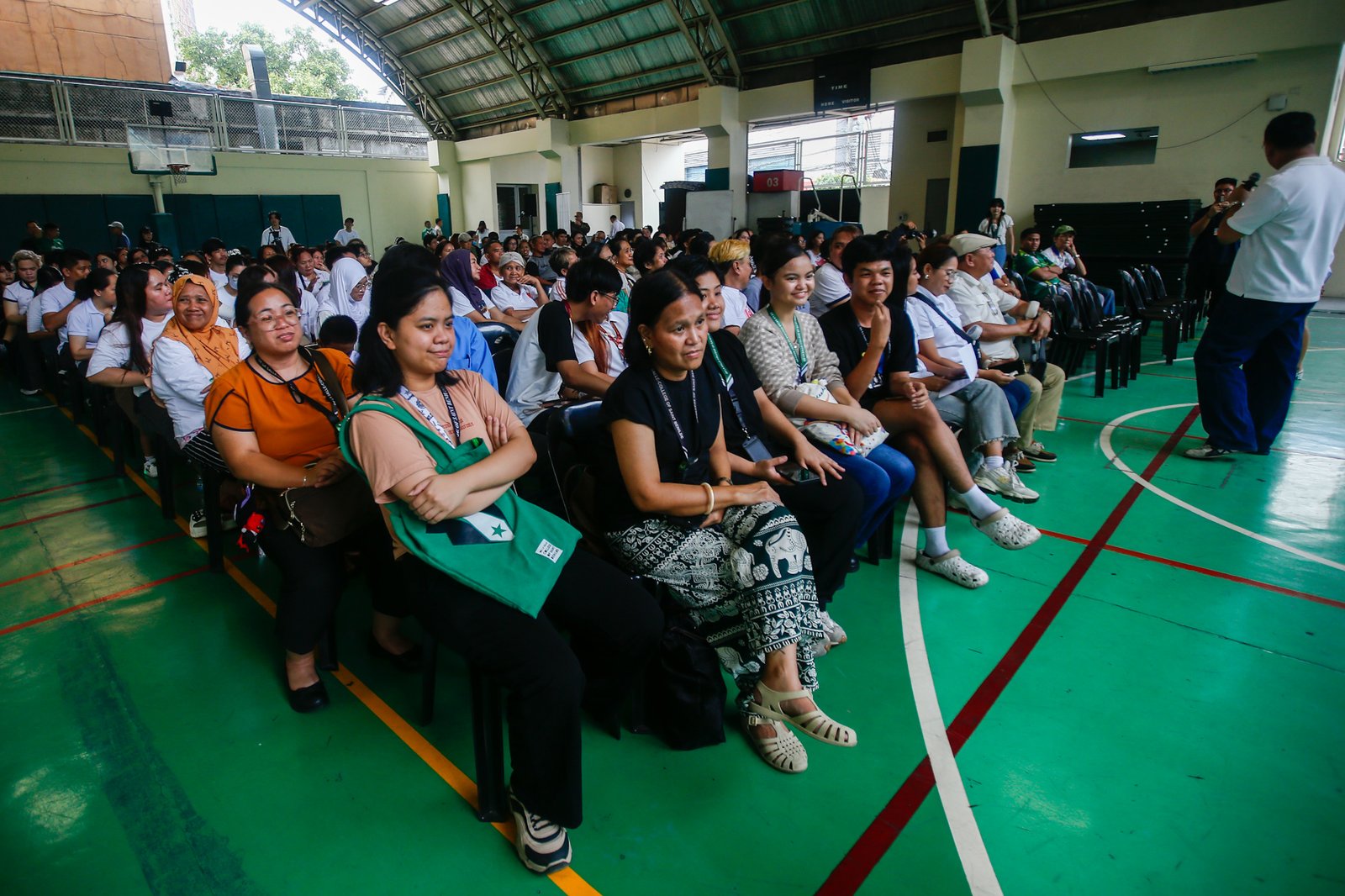 Students, workers, civil society groups, and community leaders gather for a public forum at the Sandejas Gym in De La Salle-College of Saint Benilde (DLS-CSB), Manila on 23 June 2026. Organized by Bantay Senado, the Center for Social Action, and the School of Diplomacy and Governance, the forum aims to provide local leaders with a shared, accurate, and process-based understanding of the current impeachment proceedings and upcoming developments.