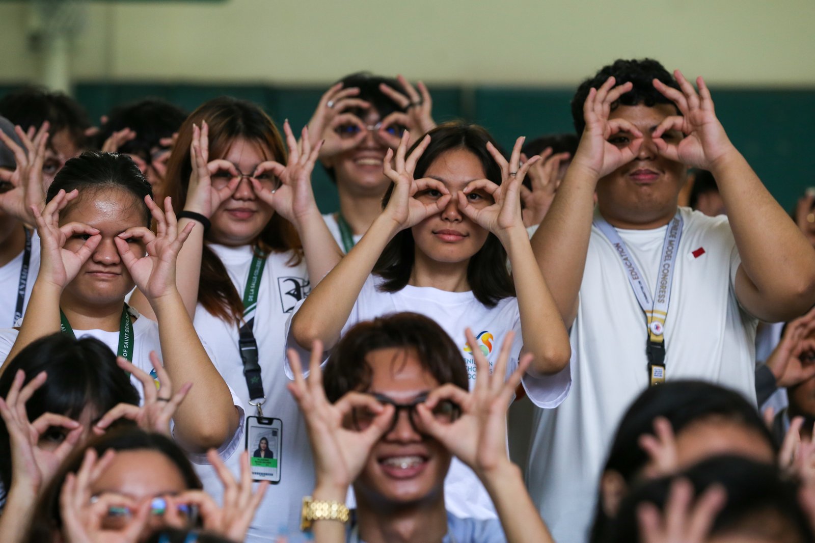 Students, workers, civil society groups, and community leaders gather for a public forum at the Sandejas Gym in De La Salle-College of Saint Benilde (DLS-CSB), Manila on 23 June 2026. Organized by Bantay Senado, the Center for Social Action, and the School of Diplomacy and Governance, the forum aims to provide local leaders with a shared, accurate, and process-based understanding of the current impeachment proceedings and upcoming developments.