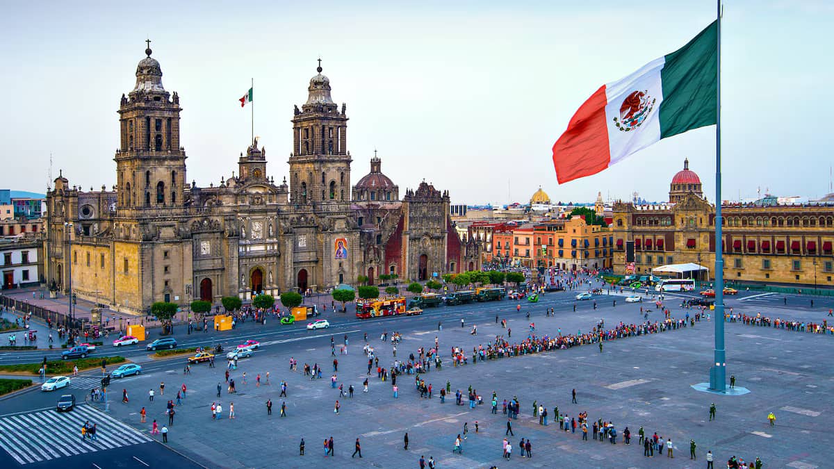 Mexico City's Metropolitan Cathedral in Constitution Square.