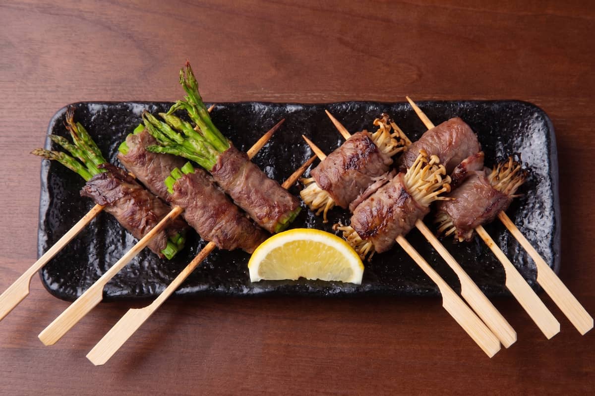 YAKITORI: Gyuniku Enokimaki and Gyuniku Asparamaki