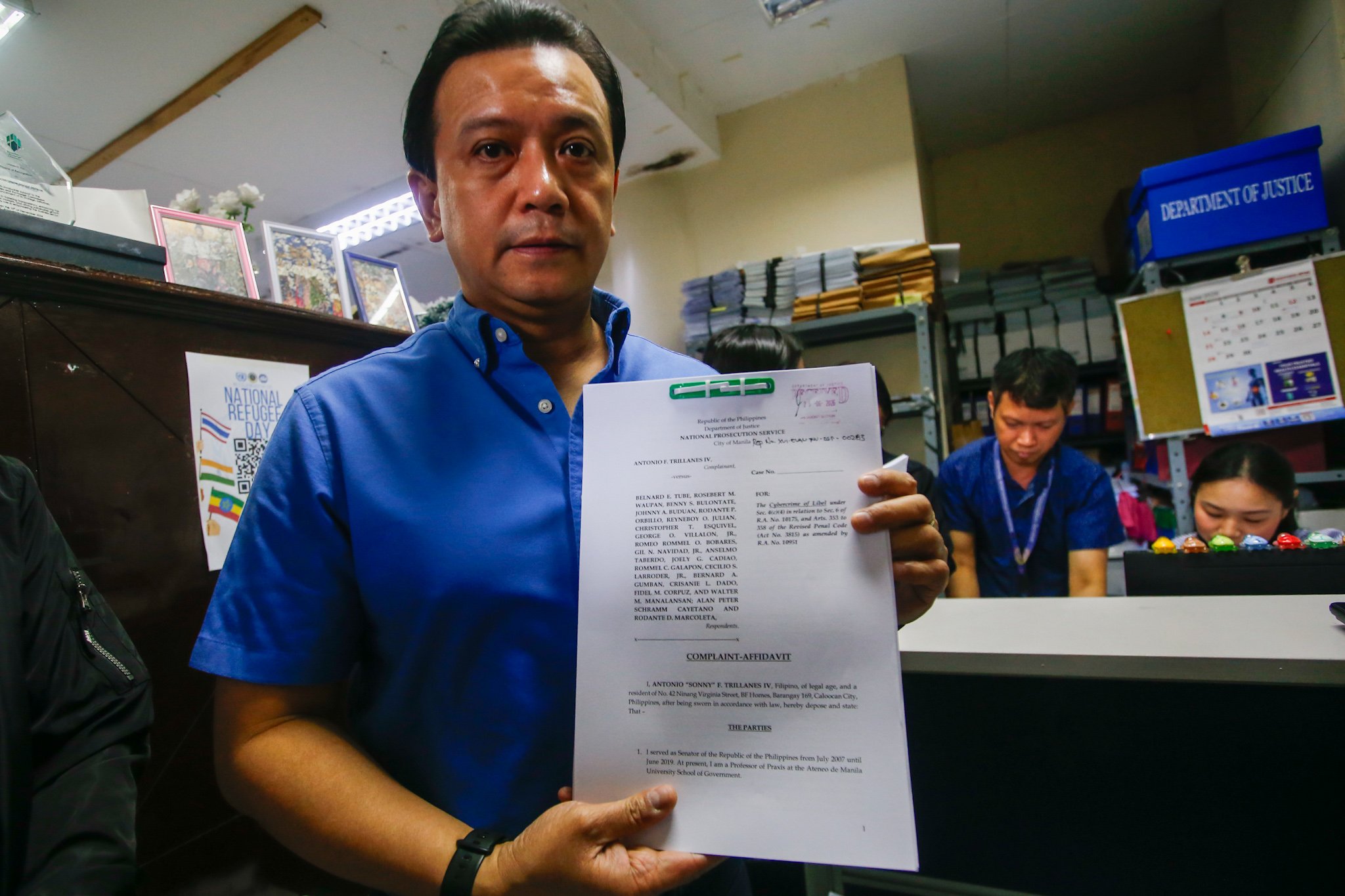   Trillanes files cyberlibel complaint