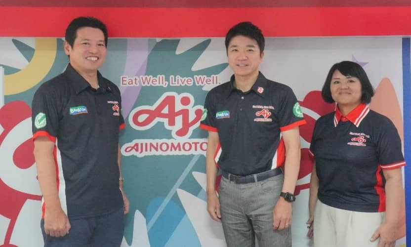 Ajinomoto Philippines Corporation executives present during the Factory Tour (L-R): Senior Vice President Mr. Makoto Tanabe, President Mr. Daizaburo Koga, and Director for Sales, Marketing, and Public Relations Ms. Mika Makino