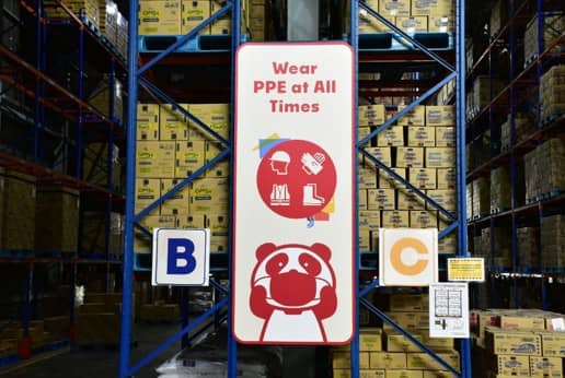 Products are carefully tracked, sorted, and prepared for delivery in the World of Chambers. Operating under a precise and coordinated system, the warehouse places safety as its utmost priority.