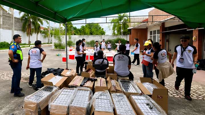 AUTHORITIES seized suspected smuggled cigarettes worth P82.71 million during a joint operation by the Bureau of Internal Revenue, the Cauayan City Police Station and other government agencies at a hotel in Barangay District 1, Cauayan City, Isabela, on 25 June.