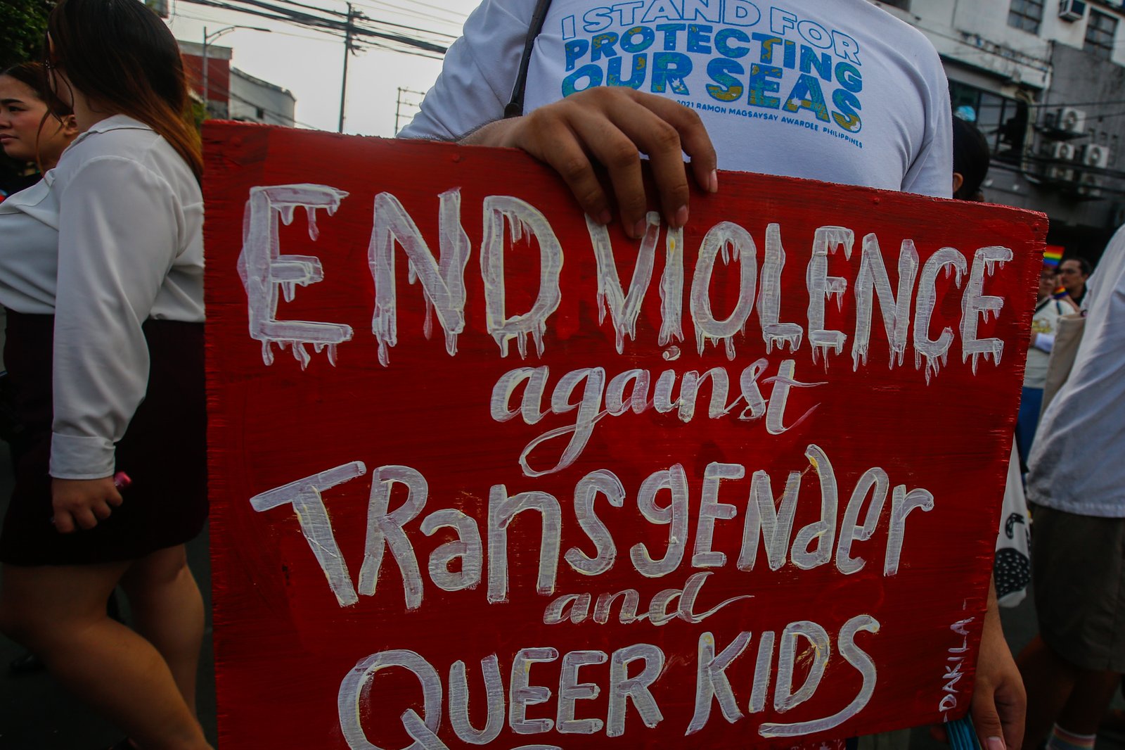 Members of the LGBTQIA+ community and their allies gather at Remedios Circle in Manila on 27 June 2026 during the Metro Pride March and Festival, calling for equality, dignity, justice, and human rights.