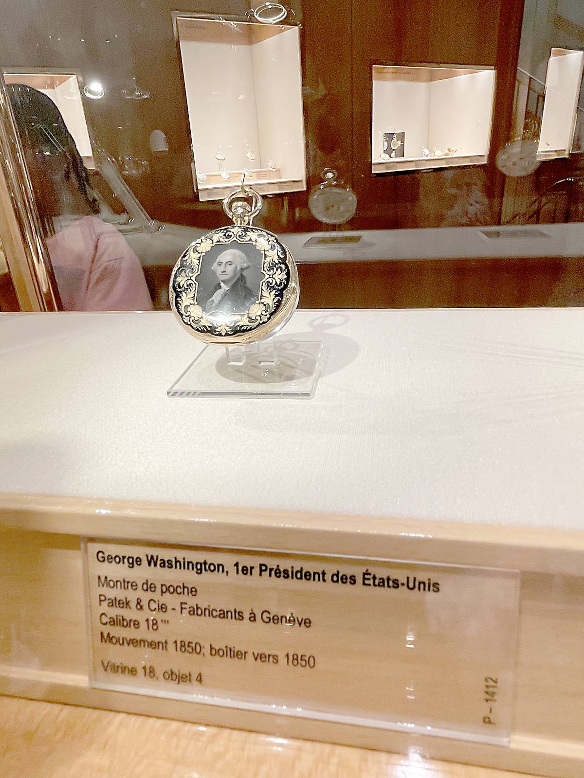 PATEK Philippe pocket watch circa 1852 features a unique enamel portrait of George Washington.