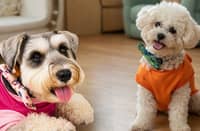 TWO loves Grogu, the toy poodle and lexie the miniature schnauzer.