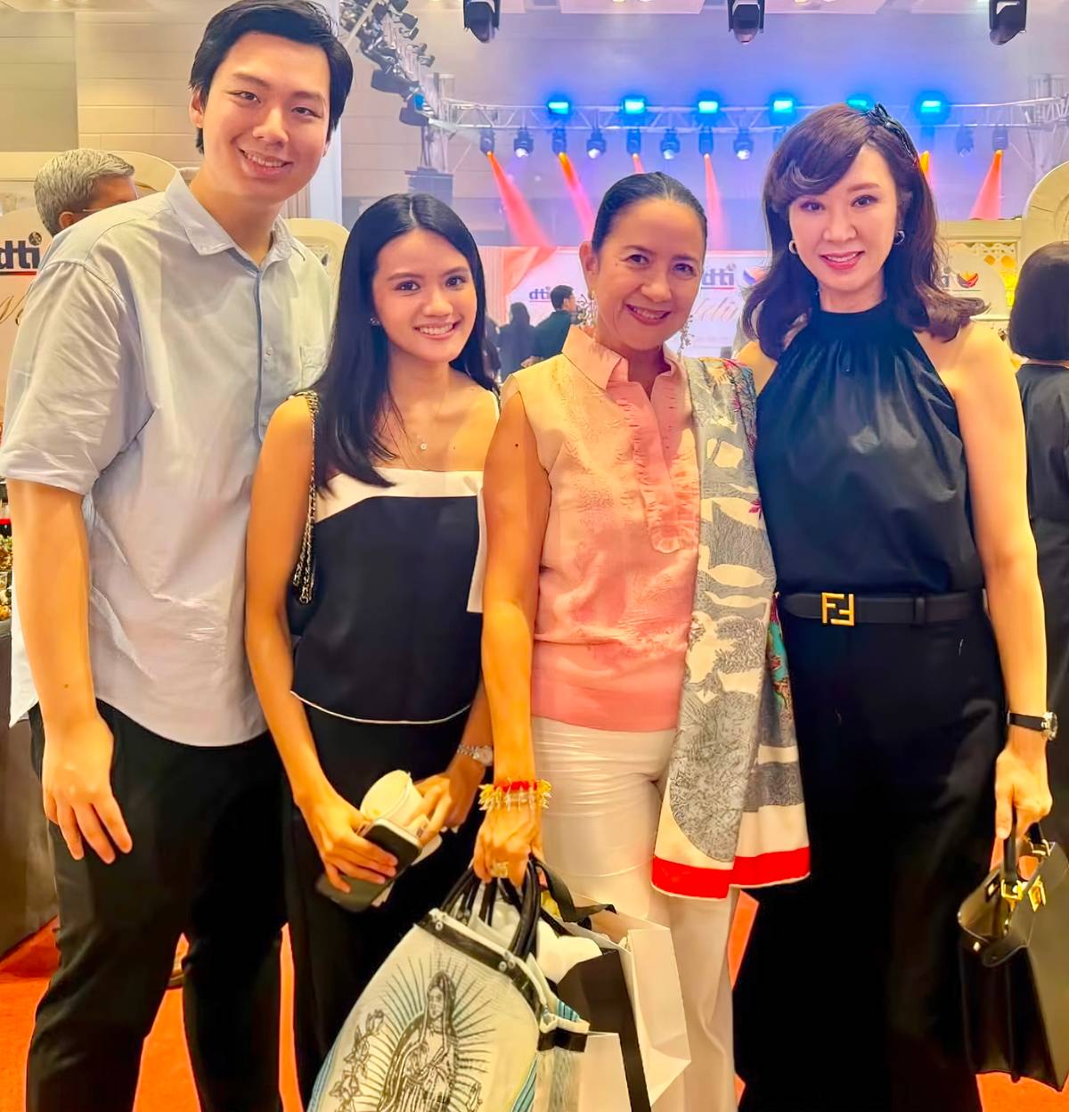 ELTON Tan with fiancee Janice Manto, Mia Borromeo and Carolyn Lee Tan.