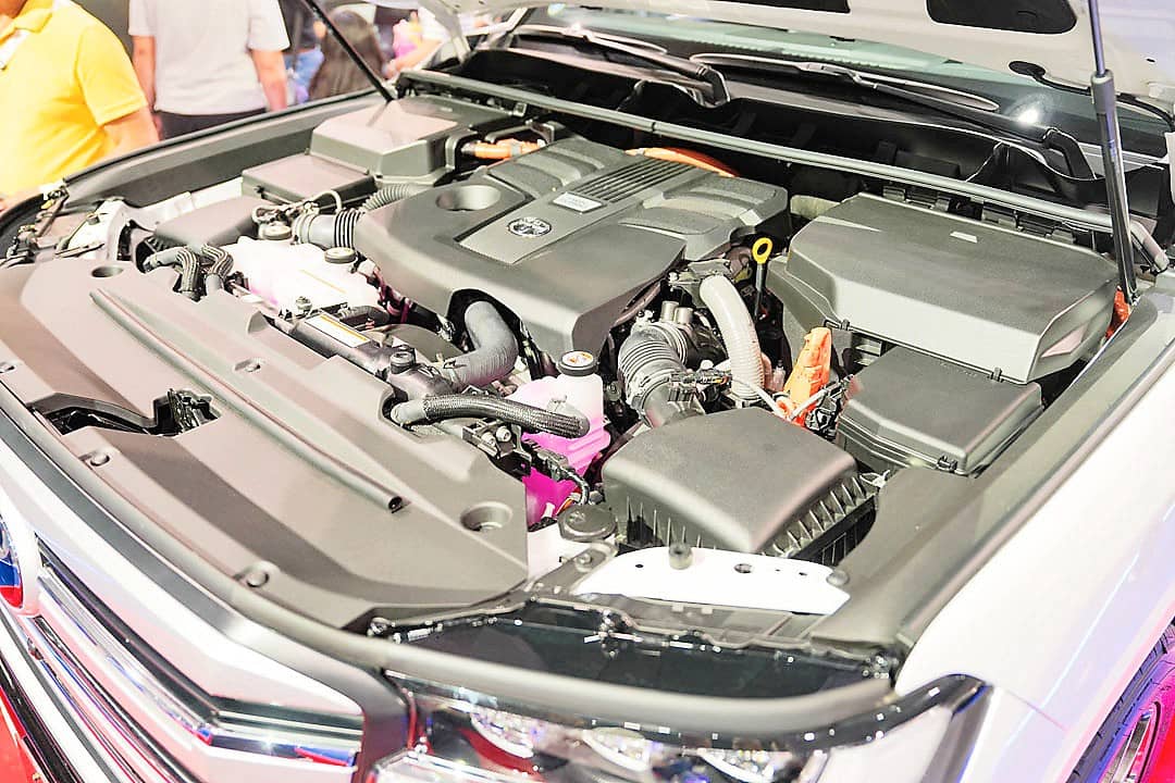 HYBRID power comes from a 3.5-liter V6 twin-turbo gasoline engine paired with an electric motor in the Land Cruiser HEV.