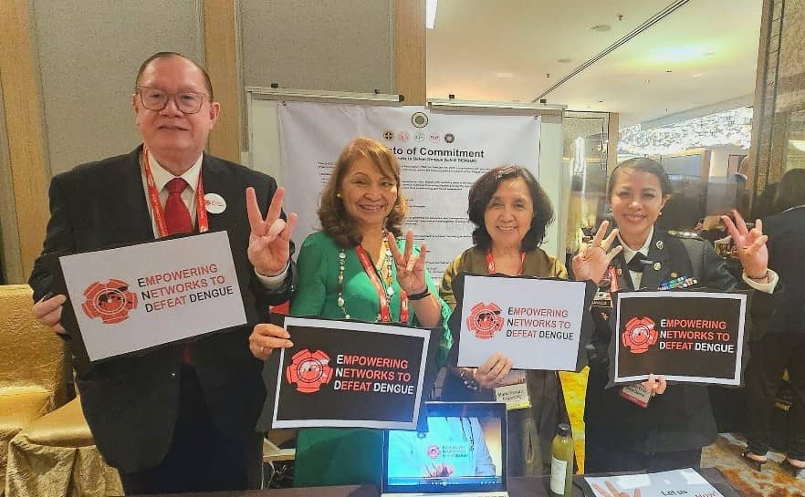 DENGUE defenders squad At the 9th Asia Dengue Summit, a regional medical conference held in Singapore from 15 to 17 June, were (from left) Dr. Eric Tayag, Dr. Lulu Bravo, Dr. Rose Capeding and Dr. Erica Tania Davillo Domingo. The disease is a major recurring public health issue in the Philippines.