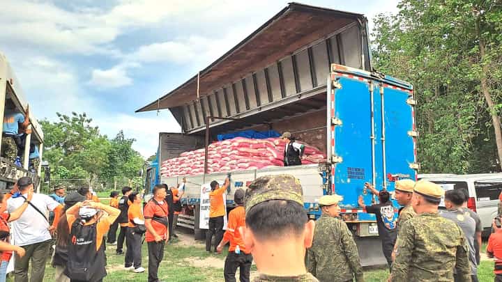 A TRUCK load of food and water arrives in General Santos City to aid residents affected by the 8 June earthquake.
